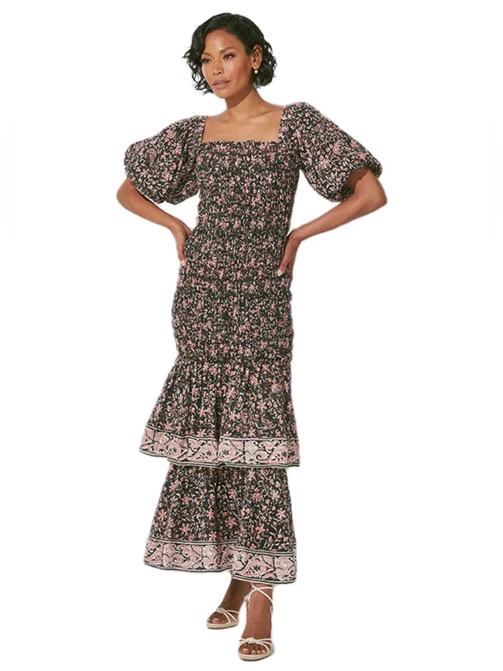Cleobella Adelyn ankle dress in fan print - Picture 2 of 8